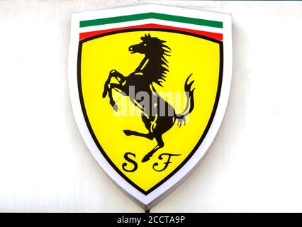 Ferrari logo flag symbol icon emblem Stock Photo - Alamy