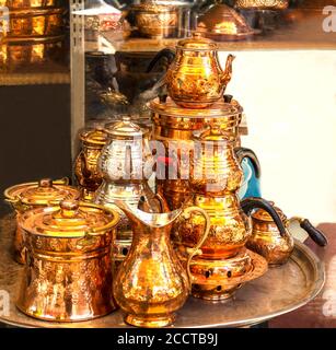 Vintage old style metal kettle Stock Photo