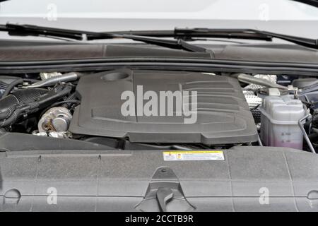 Detail of high-end modern car engine. Stock Photo