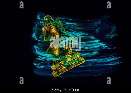 Chess pieces moving with color efects from different lights Stock Photo