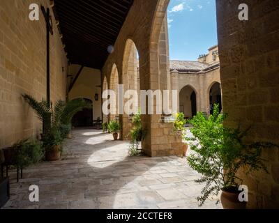 Image of the interior patio of the cathedral of Baeza in Jaen, Spain and its arches Stock Photo
