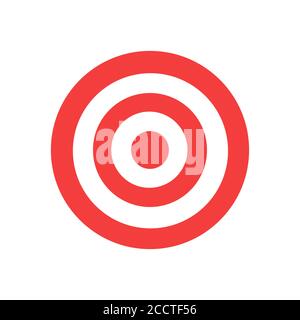 Red and white circles target darts icon. Archery aim vector symbol Stock Vector