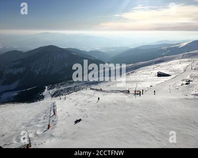 Chopok, Slovakia - February 09, 2020: View from the mountain. Stock Photo