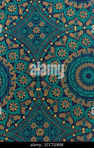 Mandala pattern on fabric Stock Photo