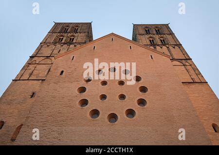 Muenster, St. Paul's cathedral, St. Paulus cathedral, Saint Paul's cathedral, impressive west portal, Münster, Germany, Western Europe. Stock Photo