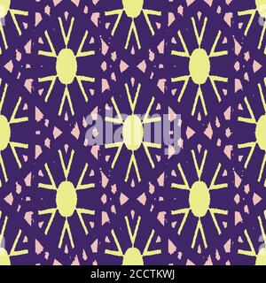 simple suns mosaic seamless vector pattern Stock Vector