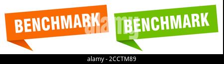benchmark banner sign. benchmark speech bubble label set Stock Vector