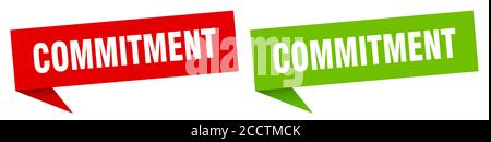 commitment banner sign. commitment speech bubble label set Stock Vector
