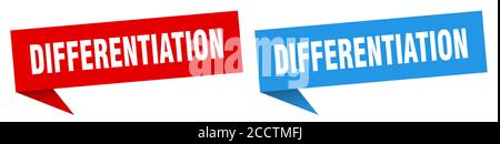 differentiation banner sign. differentiation speech bubble label set Stock Vector