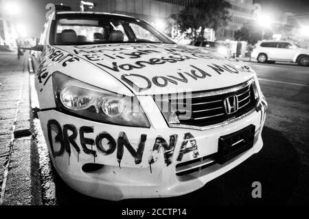 Louisville, United States. 23rd Aug, 2020. LOUISVILLE, KY- AUGUST 23: A car sits near Jefferson Square Park in Louisville, Kentucky after the police shooting of Jacob Blake on August 23, 2020 in Kenosha, Wisconsin . (Photo by Chris Tuite/ImageSPACE) Credit: Imagespace/Alamy Live News Stock Photo