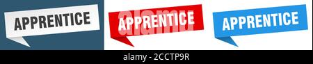 apprentice banner sign. apprentice speech bubble label set Stock Vector