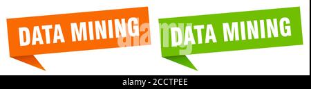 data mining banner sign. data mining speech bubble label set Stock Vector