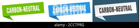 carbon-neutral banner sign. carbon-neutral speech bubble label set Stock Vector