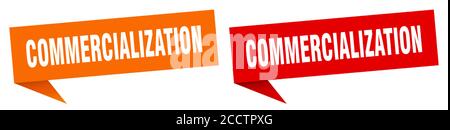 commercialization banner sign. commercialization speech bubble label set Stock Vector