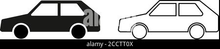 Simple black and white car icon Stock Vector