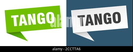 tango banner sign. tango speech bubble label set Stock Vector