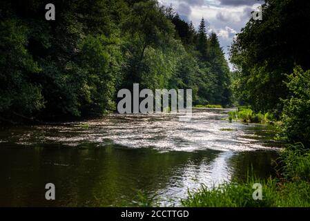 The River Till a tributary of the River Tweed near Etal, Northumberland, England, UK Stock Photo