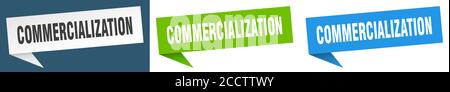 commercialization banner sign. commercialization speech bubble label set Stock Vector