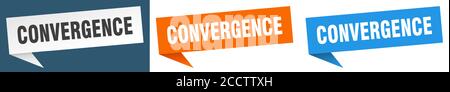 convergence banner sign. convergence speech bubble label set Stock Vector