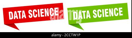 data science banner sign. data science speech bubble label set Stock Vector