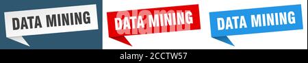 data mining banner sign. data mining speech bubble label set Stock Vector