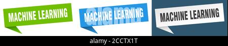 Machine Learning Signs machine learning speech bubble. machine learning ribbon sign. machine ...