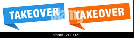 takeover banner sign. takeover speech bubble label set Stock Vector