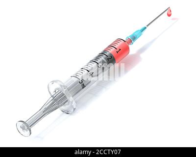 Syringe 3D render illustration isolated on white background Stock Photo