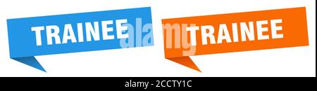 trainee banner sign. trainee speech bubble label set Stock Vector