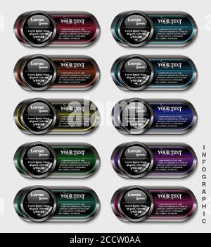 set buttons, web element Stock Vector