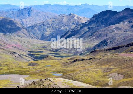 Landscape near the Vilcanota mountain range in the Cusco region, Peru Stock Photo