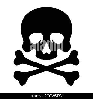 Skull and crossbones vector illustration on white background Stock Vector