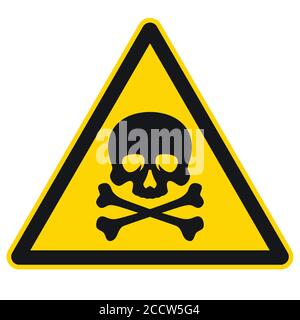 Danger sign with skull and crossbones vector illustration. Warning sign Stock Vector