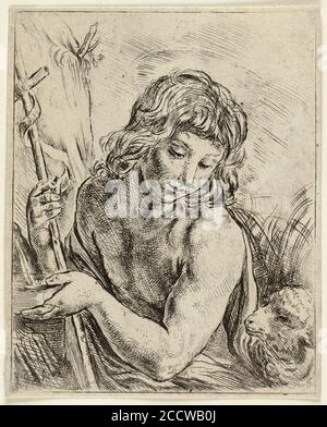 Johannes de Doper en het Christuskind met lam en engel John the Baptist ...