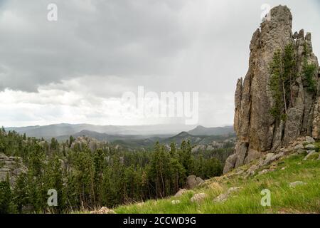 Beautiful spires rock formations in Custer State Park along the Needles Highway South Dakota Stock Photo