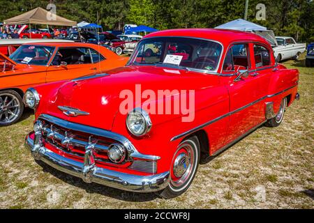 Savannah, GA / USA - April 21, 2018: 1953 Chevrolet 210 Sedan at a car show in Savannah, Georgia. Stock Photo