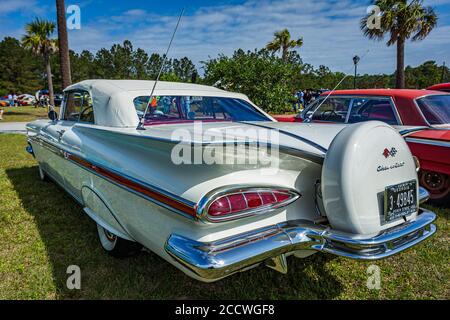 Savannah, GA / USA - April 21, 2018: 1959 Chevrolet Impala Convertible at a car show in Savannah, Georgia. Stock Photo