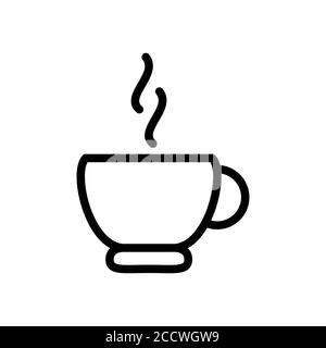 coffee cup symbol line icon, Vector Illustration Stock Vector