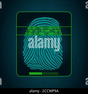 system of fingerprint scanning - security devices Stock Vector