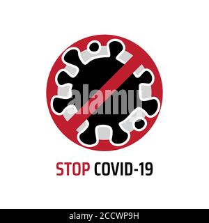 Stop sign of the dangerous coronavirus covid-19. Stop icon. The concept of virus protection, prevention. Infographic element. Symbol, logo vector illu Stock Vector