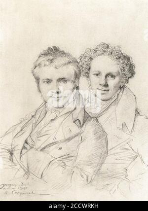 Jean Auguste Dominique Ingres - Double Portrait of Otto Magnus von Stackelberg and Jacob Linckh Stock Photo