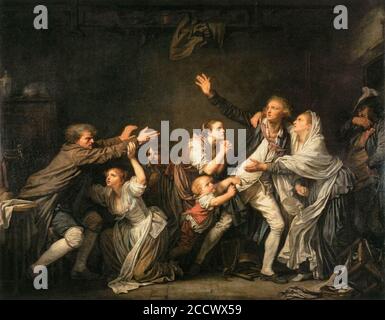 Jean-Baptiste Greuze - The Father's Curse - The Ungrateful Son Stock Photo