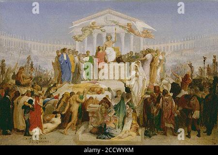 Jean-Leon-Gerome-Study-for-the-Age-of-Augustus-Birth-of-Christ. Stock Photo