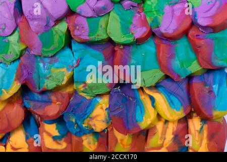 Colorful plasticine scale background. Close up texture. Stock Photo