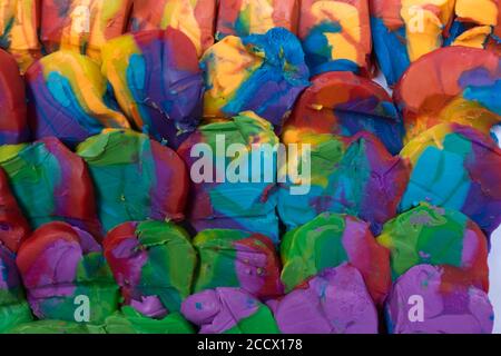 Colorful plasticine scale background. Close up texture. Stock Photo
