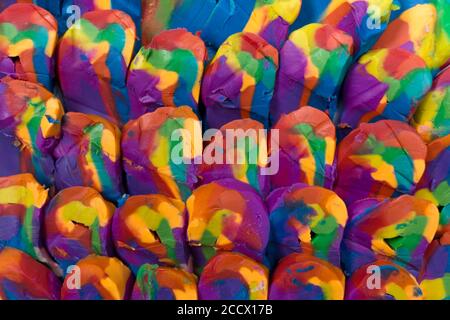Colorful plasticine scale background. Close up texture. Stock Photo