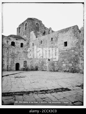 Jerusalem (El-Kouds). First of the Fourteen Stations of the Cross Stock Photo