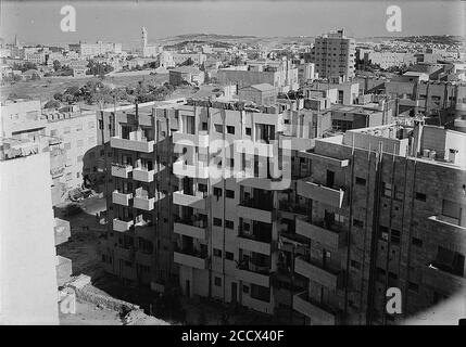 Jerusalem skyscrapers at head of Ben Yahuda Street. Stock Photo
