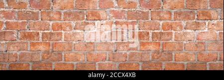 Abstract red brick wall texture light gray old stucco and vintage brickwork pattern background in home interior, grunge rusty blocks of stonework grey Stock Photo