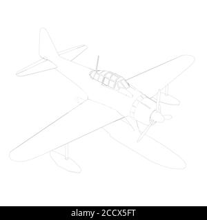 Airplane contour for landing on water. Bottom view. Vector illustration ...